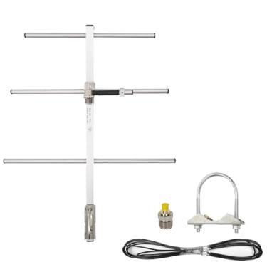 Imagem de GTOMNI Antena GMRS Yagi para antena UHF de 70 cm, banda dupla, 400 – 470 MHz, walkie amador e antena externa 7DBI de alto ganho para transmissor de rádio amador repetidor SL16 conector fêmea UHF