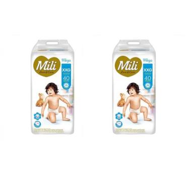 Imagem de Kit 2 Fralda Infantil Love & Care XXG Mega 40 Unidades - Mili