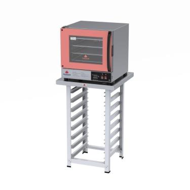 Imagem de Kit Progás Forno Turbo Elétrico Prp-004 Plus 220V Rosa + Bancada Mes-004