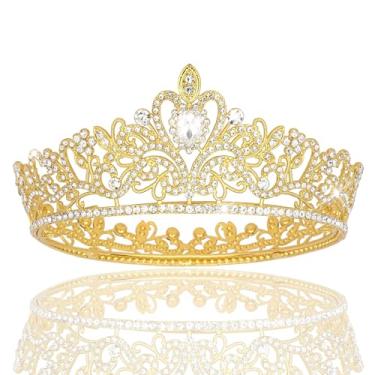 Imagem de Tiaras para mulheres, acessórios de cabelo para festa à fantasia, coroa de aniversário de princesa, enfeite de bolo para casamento, aniversário, chá de bebê, lembrancinhas de festa, Metal Strass