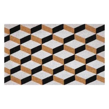 Imagem de Capacho De Porta Fibra De Coco Geométrico 75x45cm Uzoo