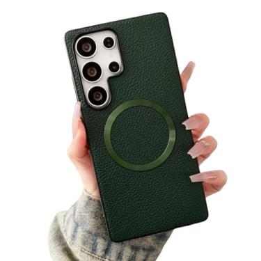 Imagem de Capa magnética para carregador sem fio com estampa de lichia (para Samsung S25Plus/verde)