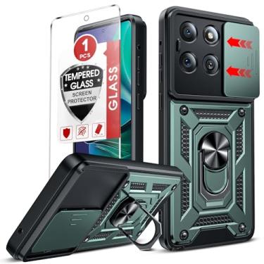 Imagem de LeYi Capa para Moto Stylus 2025: Capa Stylus Motorola Moto 2025 com protetor de tela de vidro temperado, proteção de nível militar com suporte Funda para Stylus 2025, verde