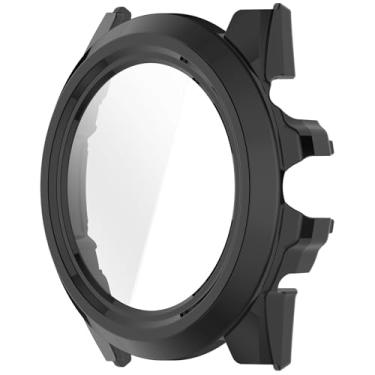 Imagem de AWADUO Compatível com Ticwatch Atlas Smartwatch Cobertura Completa PC Capa Protetora com Vidro Temperado Touchable Screen Protector Smartwatch Acessórios (Preto)