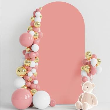 Imagem de Wokceer Capa Para Arco De Casamento 6,6 Pés, Spandex, Suporte Ajustável, Topo Redondo, Pano Fundo Chiara Festa Aniversário, Cerimônia, Decoração Banquete, Rosa Empoeirado
