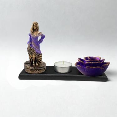 Imagem de Kit Ofertório Maria Mulambo Resiliência Resina 17 cm - Lua Mística - 1