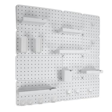 Imagem de Kit de combinação de pegboard, Organizador de parede multifuncional para economia de espaço, Painel de exibição e acessórios DIY Pegboard para cozinha, sala de estar, banheiro