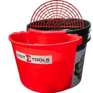 Imagem de Balde Detailer Preto E Branco C/Separador Porta Acessórios