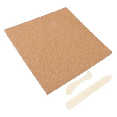 Imagem de lyrlody Manchado de Trabalho de Vidro, Conjunto de Cortiça, Raspadores, Resistência Ao Calor, Telhas Auto -adesivas, para Montanhas, Fundo