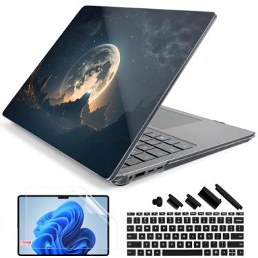 Imagem de Batianda Capa para laptop Microsoft Surface de 15 polegadas Copilot+ PC 2024 (7ª Ed) modelo 2037, capa dura durável e resistente a arranhões, com capa de teclado e protetor de tela, lua no céu