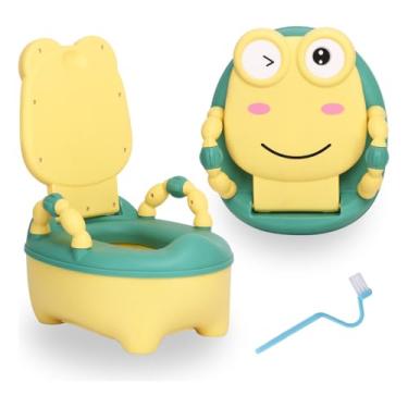 Imagem de Assento Pinico Privadinha Troninho Infantil Mictorio Desfralde Higiene Ohana Baby Sapinho(Amarelo)