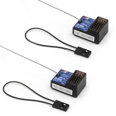 Imagem de MLRPGO Receptor Flysky Fs-Bs6 De 6 Canais Com Sistema Estabilização Giroscópica Para Controle Remoto Fs-Gt5 E Transmissor Rádio Carro Rc (2 Peças Fs-Bs6)