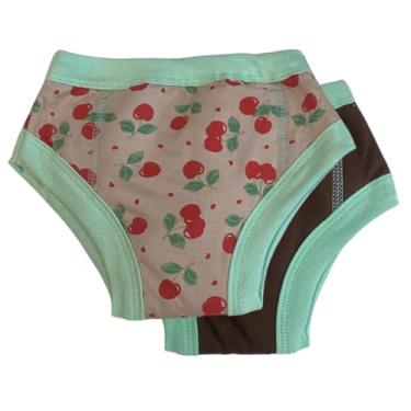 Imagem de Kit desfralde - 02 Calcinhas de treinamento para o Desfralde Infantil Cereja com Marrom (G (03-04 anos))