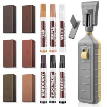 Imagem de Kit de reparo de móveis de piso de vinil, cera dura de reparo de linóleo 6 cores para retocar marcadores, manchas, armário, rachaduras de mesa, furos para porta