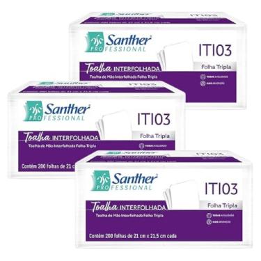 Imagem de Papel Toalha Interfolhado Folha Tripla Santher Maxima Absorção 600 Folhas