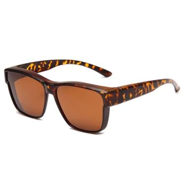 Imagem de Óculos de sol polarizados retrô para homens, óculos de direção com visão noturna, óculos de ciclismo e pesca que mudam de cor, Leopard Tea, HFA, 001