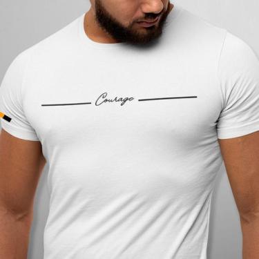 Imagem de Camiseta Masculina Estampada Coragem 100% Algodão Premium - ALPHA WEAR