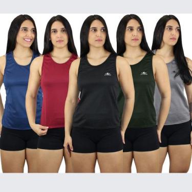 Imagem de Kit 4 Blusa Regata Cavada Dry Academia Feminina Premium - PRINCESS CLO