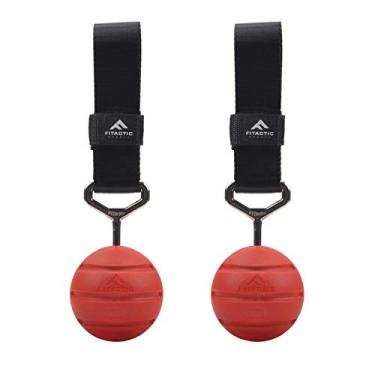 Imagem de FITactic 7,6 cm Groove Rock Climbing Solid Training Canhão Bola de Canhão Power Pull Up Ball Hold Grips para alças para dedos, antebraço, bíceps, músculos das costas, esportes, corrida (2 bolas, sulco