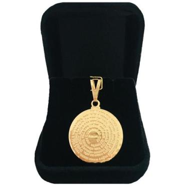 Imagem de Pingente Medalha Oração Pai Nosso Folheado a Ouro 18 K - Dinis Joias
