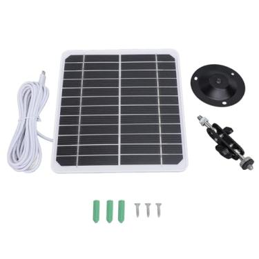 Imagem de TOPINCN Painel SOLAR DE 20W para Câmera DE Segurança CARREGADOR SOLAR MONOCRESTALINO DE 5V Com Suporte Ajustável IP68 para Câmeras DE Vigilância Alimentadoras DE Vida Selvagem
