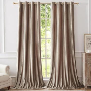 Imagem de Cortinas BULBUL Velvet 243 cm de comprimento Sala de estar Taupe x2