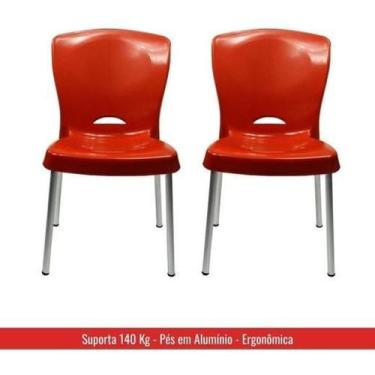 Imagem de 2 Cadeiras De Plástico Pés Em Alumínio - - JSN