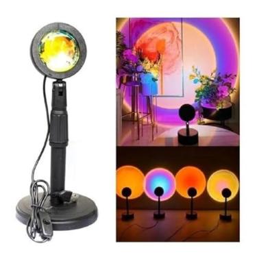 Imagem de Luminária Por Do Sol Luz Noturna Sunset + Tripé + 04 Filtros