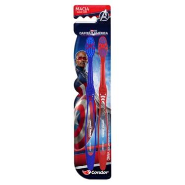 Imagem de Escova Dental Macia Capitão América Condor 2 Unidades
