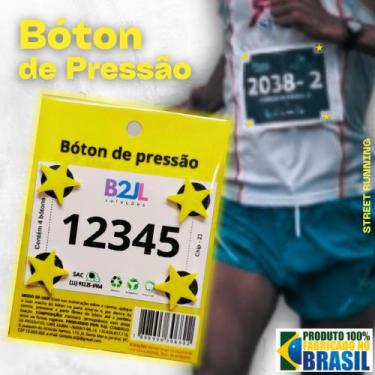 Imagem de Bóton pressão Estrela Amarelo número peito corrida de rua c/ 4 unid. -