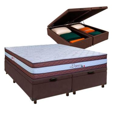 Imagem de Cama + Bau Blindado e Colchão Molas Ensacadas Queen - Paropas