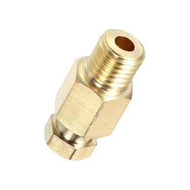 Imagem de Edinstry Adaptador universal de compressão de latão M8x1 para tubo de 4 mm, conector de linha de combustível para carro, caminhão, quadriciclo, motocicleta, tom dourado (1 peça)