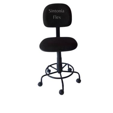 Imagem de Cadeira Secretaria Regulagem Altura Base Ferro Rodízio E