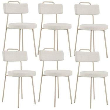Imagem de Kit 06 Cadeiras Decorativas Estofada Sala Jantar Barcelona Arena L02 L