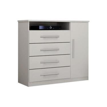 Imagem de Cômoda para Quarto com Sapateira 4 Gavetas - Diamante-Branco - Móveis 