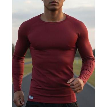 Imagem de Camiseta Manga Longa Térmica, Dry Fit Poliamida, Uv - FYNE fIT, Vermel