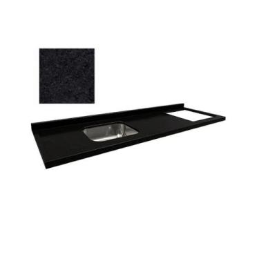 Imagem de Pia Cozinha Granito Aracruz 200cm Espaço Cooktop e Cuba Inox - Rainha 