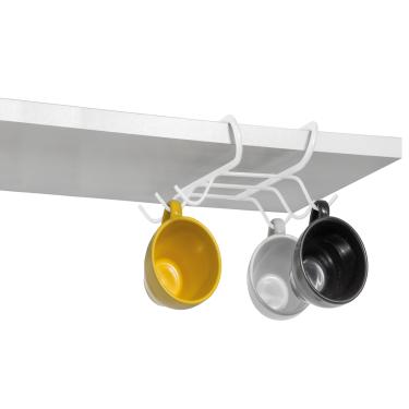 Imagem de Organizador Armário de Cozinha Porta Xicaras Suporte Canecas Sem Furo Branco