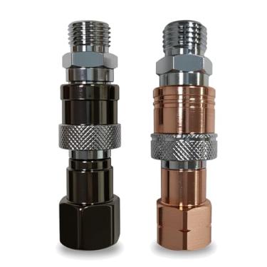 Imagem de Conexões rápidas de acetileno oxi, conexões de mangueira de conexão rápida, conjuntos de conexão rápida de mangueira de tocha de corte, adequado para conexões 9/40.6 cm-18 B, máximo 29 PSI para gás