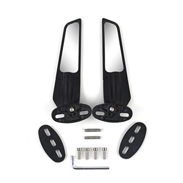 Imagem de Arashi Espelhos laterais de asa de motocicleta, espelho retrovisor giratório duplo para Ninja 250 250R 250SL 300 400 500R ZX6R ZZR600 650 Z800 Z1000 ZX10R ZX14R ZX25R RC8 RC390 1190 RC8R