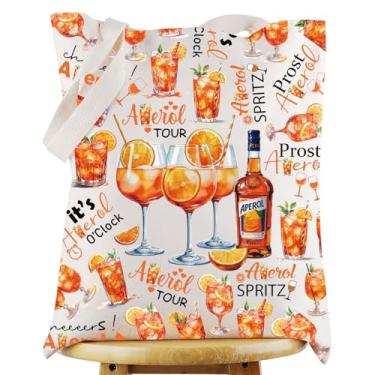 Imagem de WZMPA Sacola divertida para coquetel, presente italiano, aperitivo, para amantes de coquetéis, reutilizável, mercadoria de vinho espumante (é a hora-T)