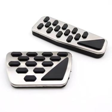 Imagem de zoomto 2 peças de alumínio antiderrapante desempenho nti-slip sem perfuração pedais descanso pedal acelerador pedal de freio capa para Jeep Grand Cherokee 2023 2024 2025 (prata)