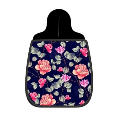 Imagem de Lixeira De Carro Organizador Lixinhocar Rosas Rosa E Brancas Fundo Azul