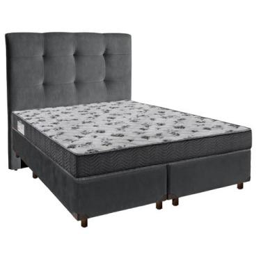 Imagem de Cama Box Bipartido Casal e Colchão D33 Iso100 Ortobom com Cabeceira