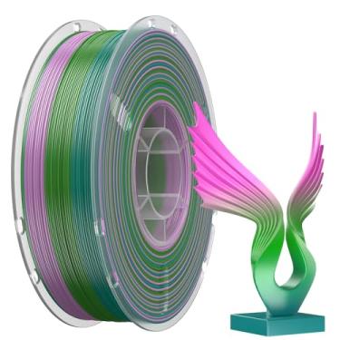 Imagem de Filamento TPU 95A, filamento de impressora 3D flexível de TPU macio, filamento multicolorido de 1,75 mm, carretel de 1 kg, serve para a maioria das impressoras FDM (azul + verde + rosa)