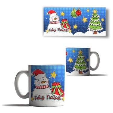 Imagem de Caneca Porcelana Natal Bichinhos Boneco de Neve Papai Noel  - Enjoy Sh