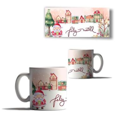 Imagem de Caneca Porcelana Feliz Natal Cenário Neve Papai Noel Mensage - Enjoy S