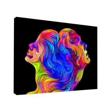 Imagem de Quadro Decorativo Faces Color Pequeno 60x40