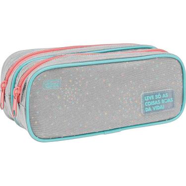 Imagem de ESTOJO DUPLO ACADEMIE DOTS CINZA TILIBRA