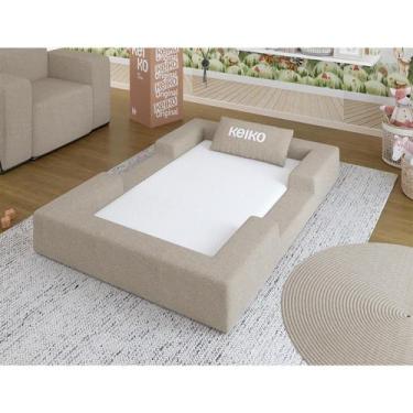 Imagem de Cama Montessoriana Berço Ninho 100% Espuma Boucle Bege Keiko - Keiko C